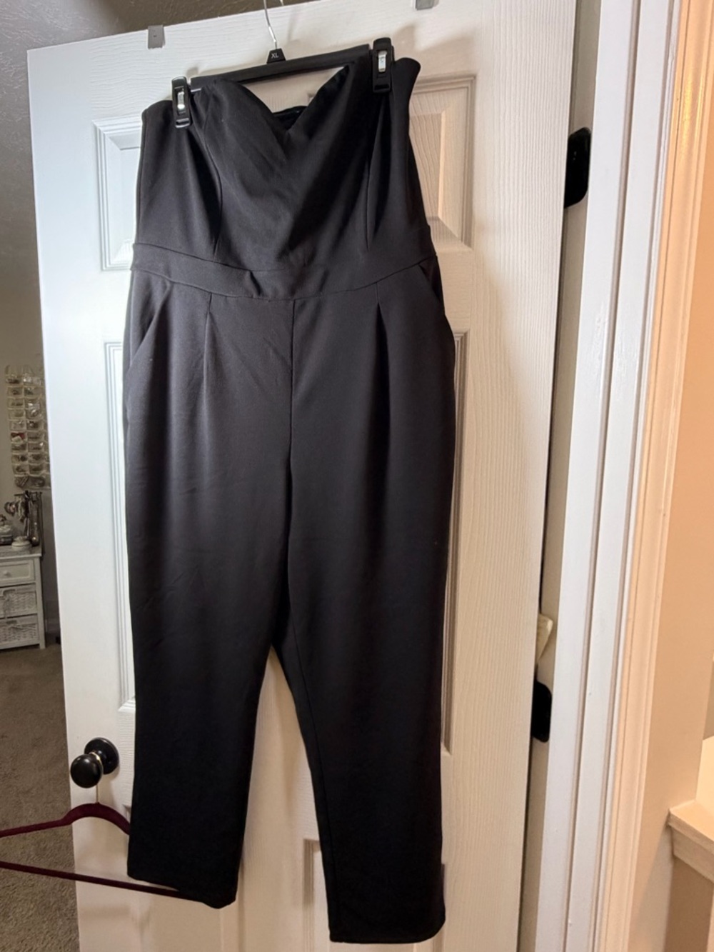 Express Strapless Black Jumpsuit with Tailored Waist